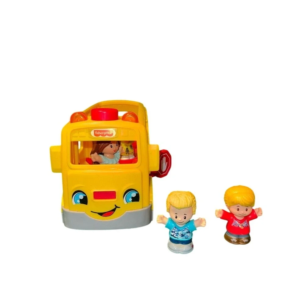 Fisher-Price Little People Sit With Me School Bus Yellow Toy Vehicle 4 Figures